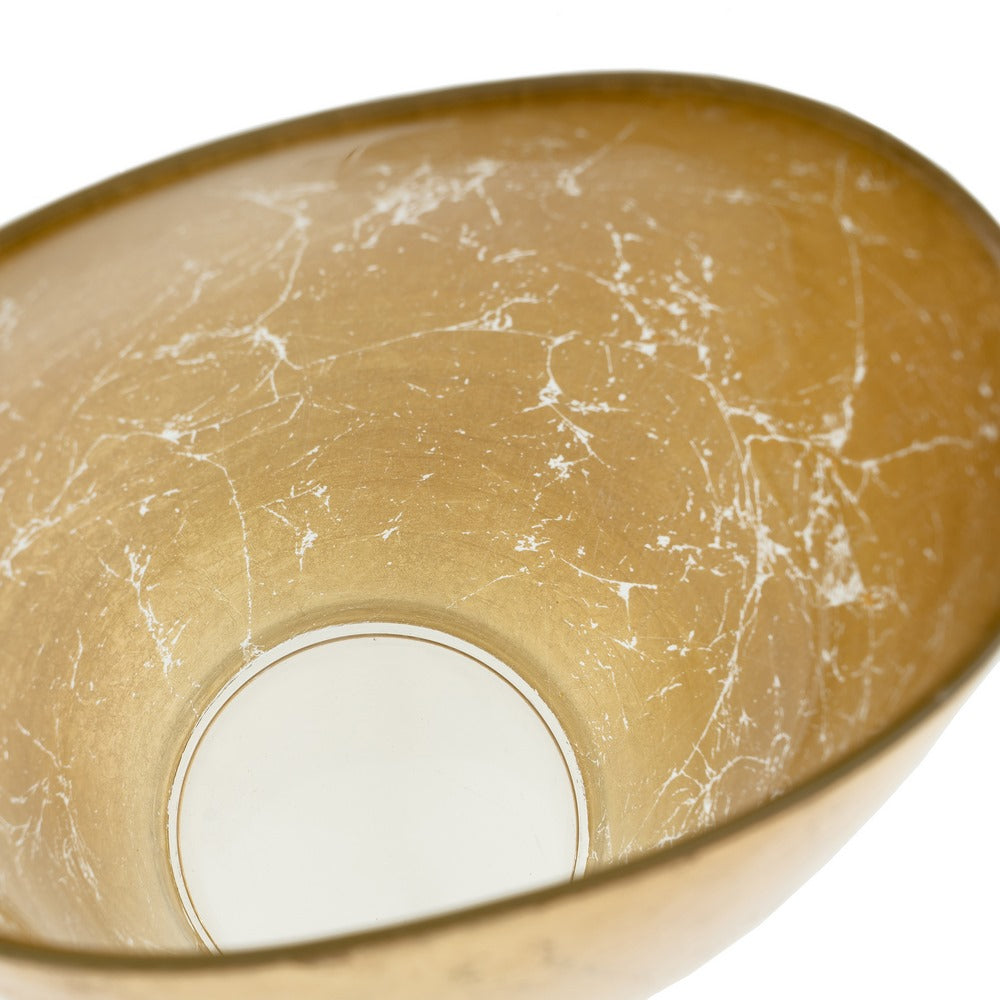 CENTRO MESA DORADO CRISTAL DECORACIÓN 23,50 X 14 CM