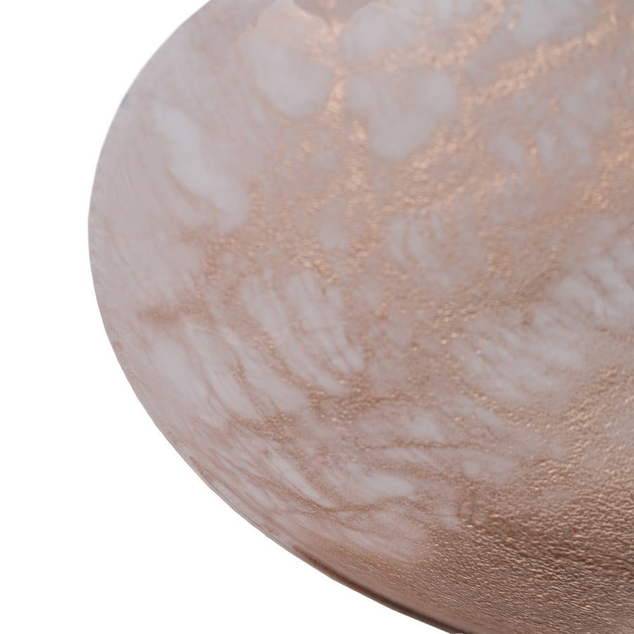 CENTRO MESA BANDEJA COBRE ROSADO CRISTAL 32 X 32 CM