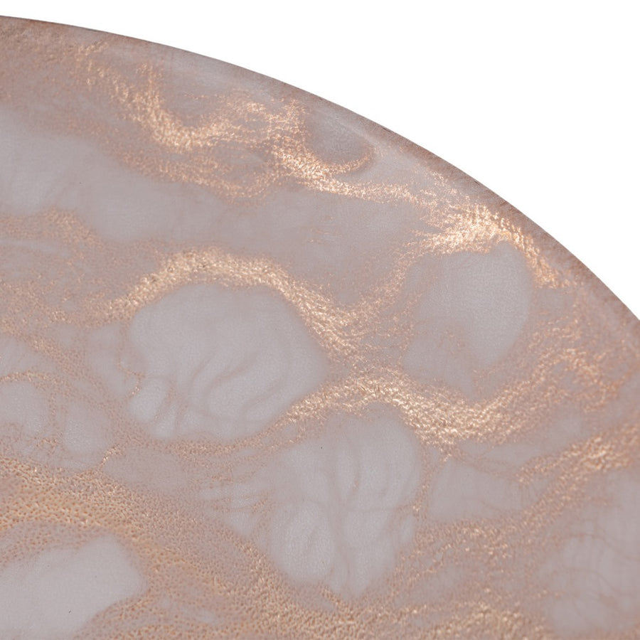 CENTRO MESA BANDEJA COBRE ROSADO CRISTAL 40 X 40 CM