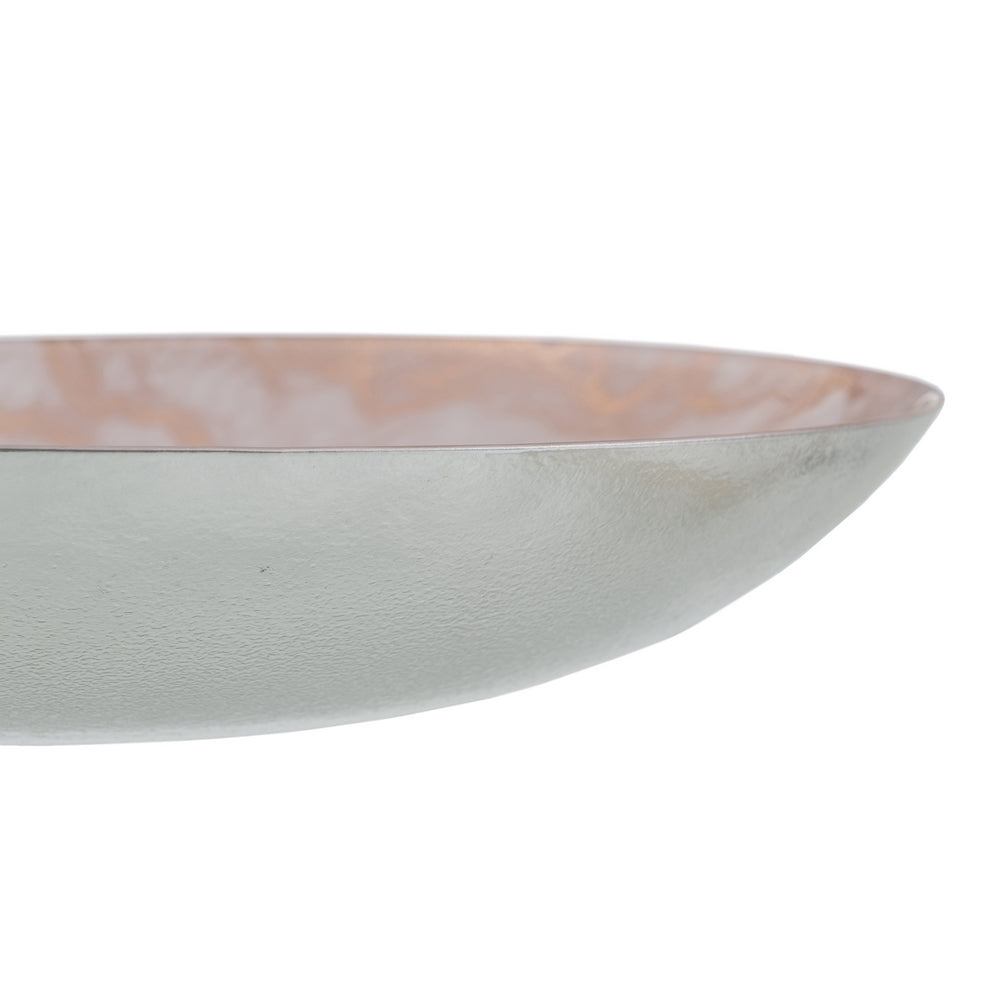 CENTRO MESA BANDEJA COBRE ROSADO CRISTAL 40 X 40 CM
