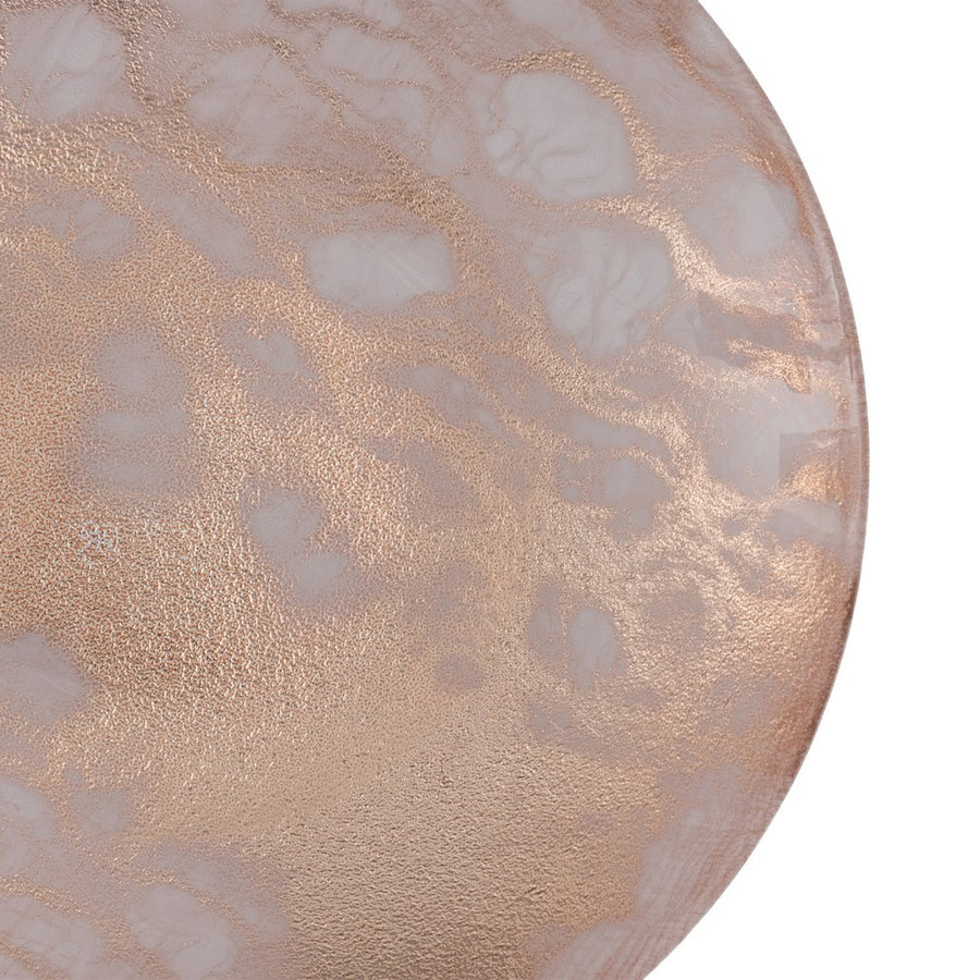 CENTRO MESA BANDEJA COBRE ROSADO CRISTAL 40 X 40 CM