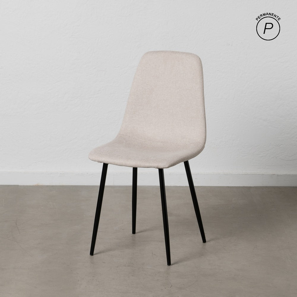 SILLA CREMA TEJIDO-METAL SAL�N 43 X 52 X 87 CM