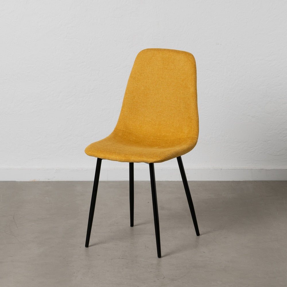 SILLA MOSTAZA TEJIDO-METAL SALÓN 43 X 52 X 87 CM