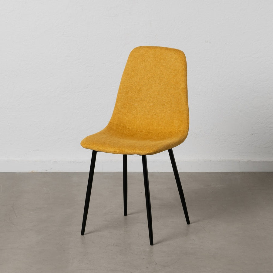 SILLA MOSTAZA TEJIDO-METAL SALÓN 43 X 52 X 87 CM