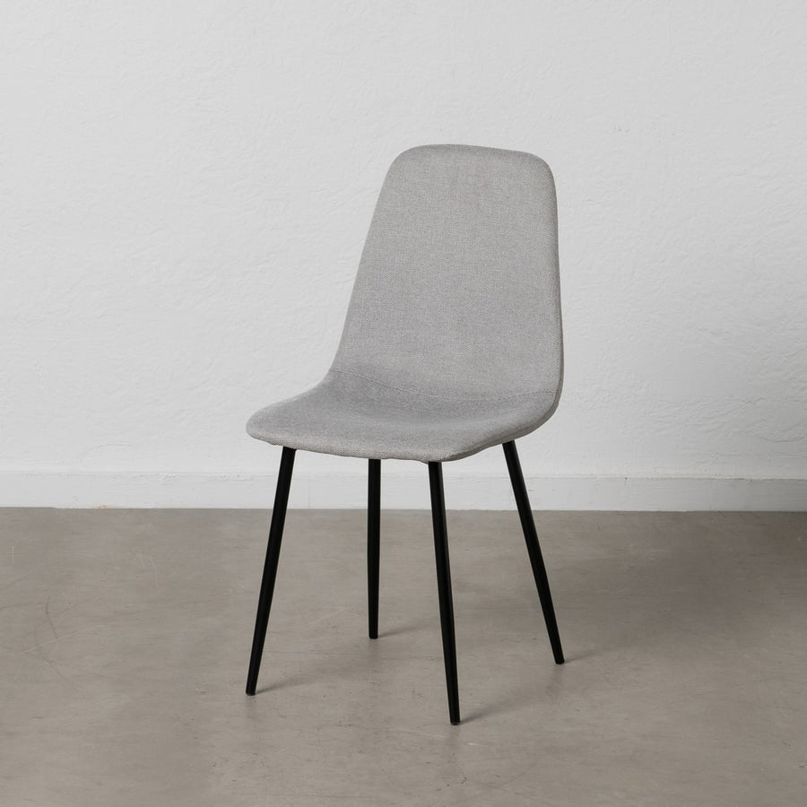 SILLA GRIS TEJIDO-METAL SALÓN 43 X 52 X 87 CM