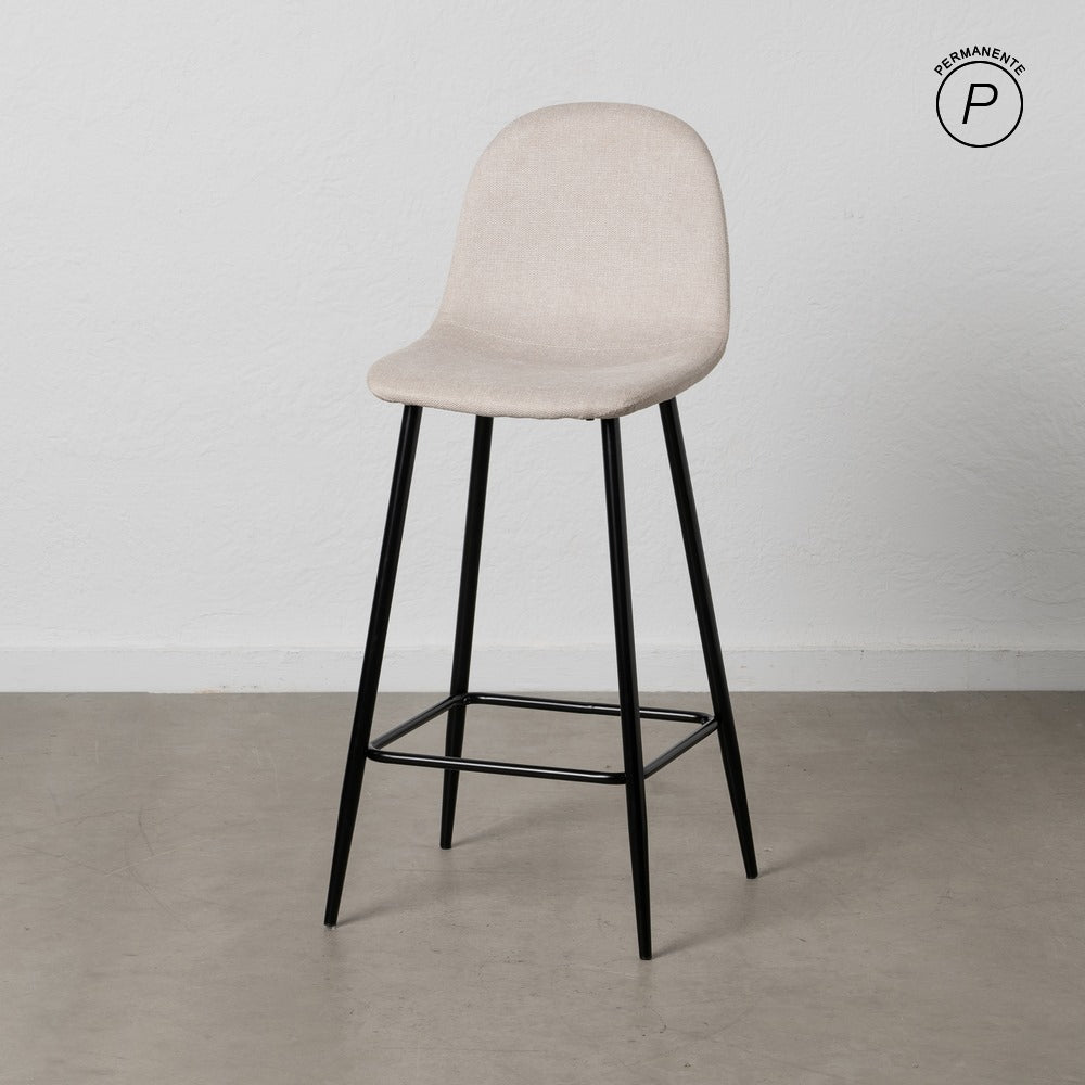 TABURETE CREMA TEJIDO-METAL SALÓN 45,50 X 45 X 105,50 CM
