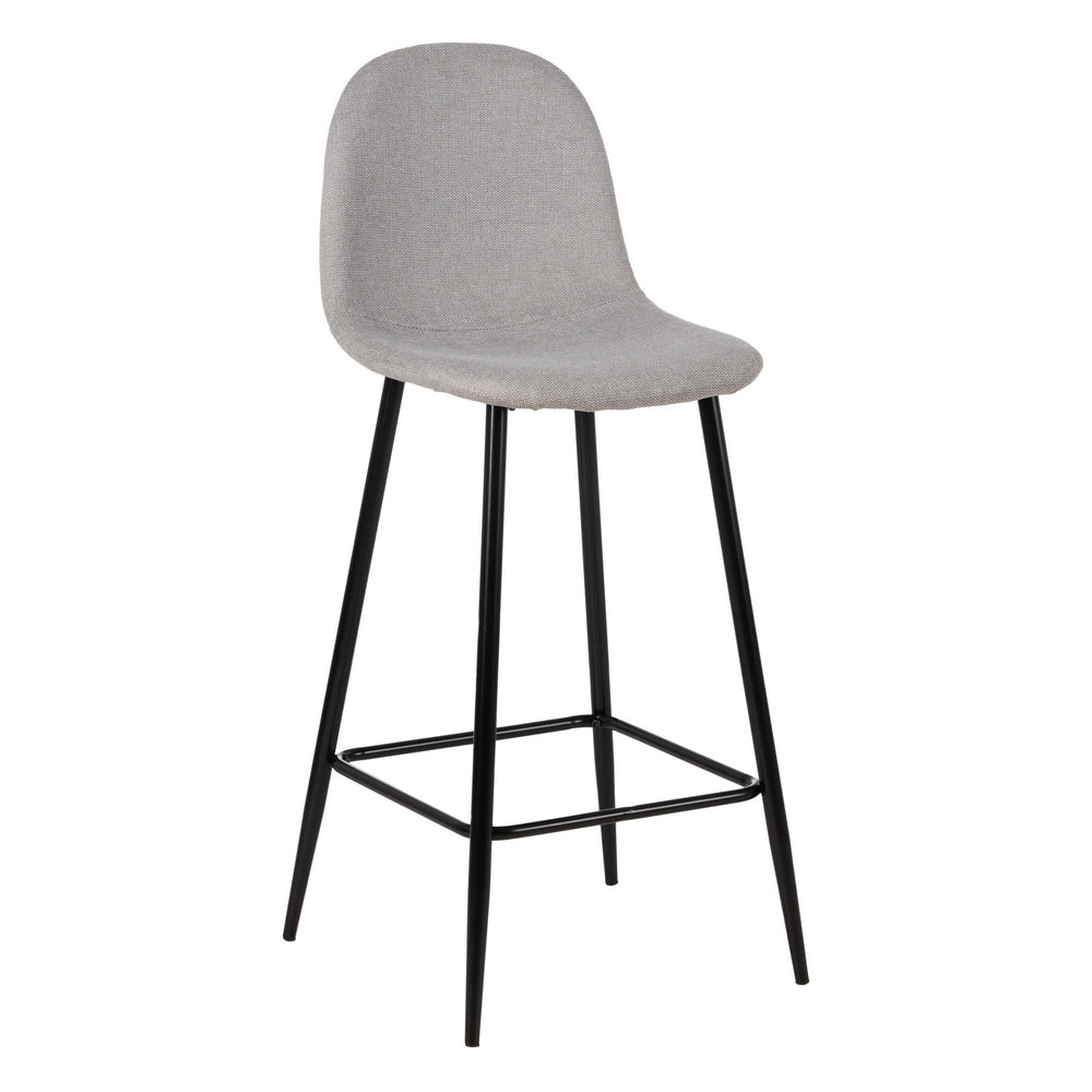 GREY WOVEN FABRIC AND METAL BAR STOOL 45.50 X 45 X 105.50 CM