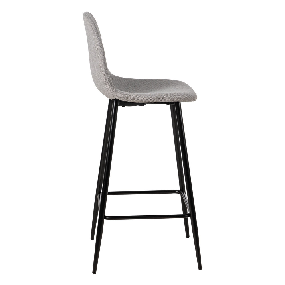GREY WOVEN FABRIC AND METAL BAR STOOL 45.50 X 45 X 105.50 CM