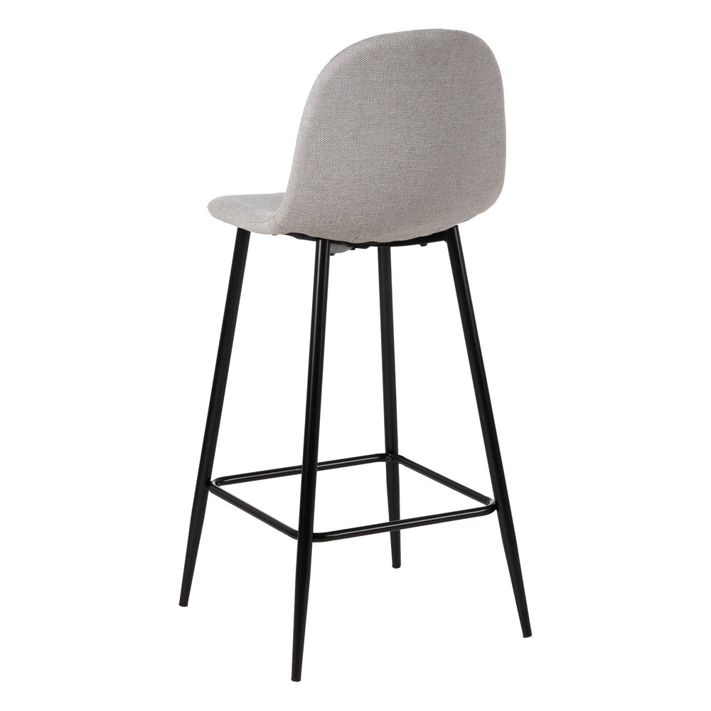 GREY WOVEN FABRIC AND METAL BAR STOOL 45.50 X 45 X 105.50 CM