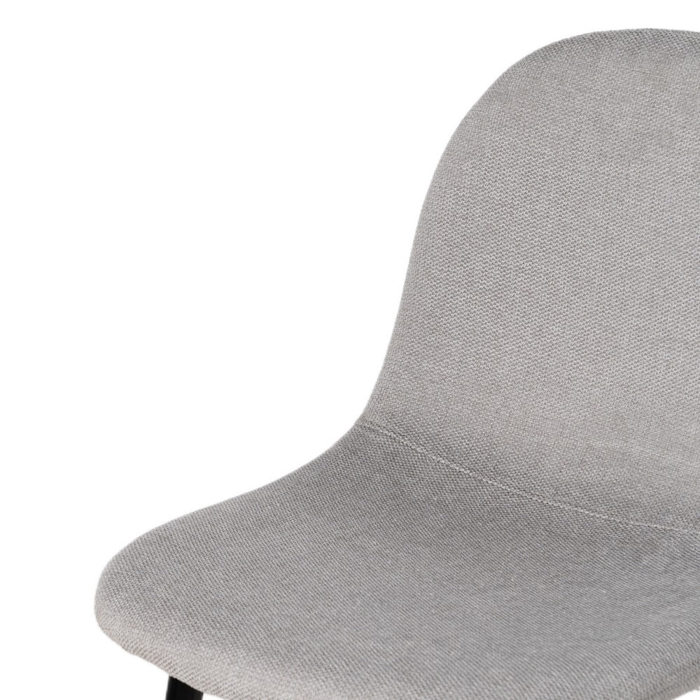 GREY WOVEN FABRIC AND METAL BAR STOOL 45.50 X 45 X 105.50 CM