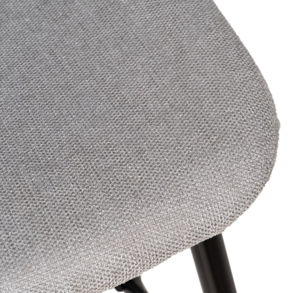 GREY WOVEN FABRIC AND METAL BAR STOOL 45.50 X 45 X 105.50 CM