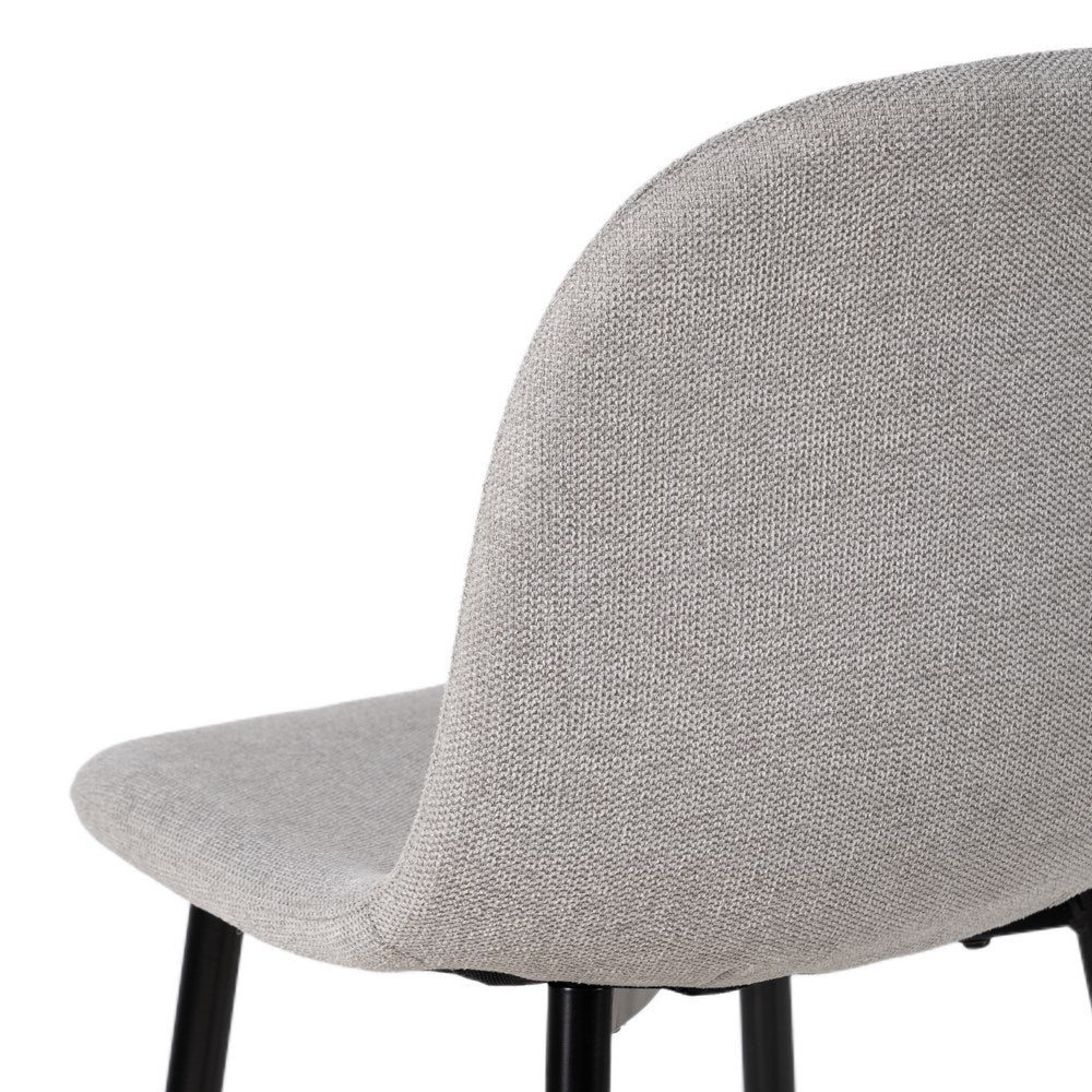GREY WOVEN FABRIC AND METAL BAR STOOL 45.50 X 45 X 105.50 CM