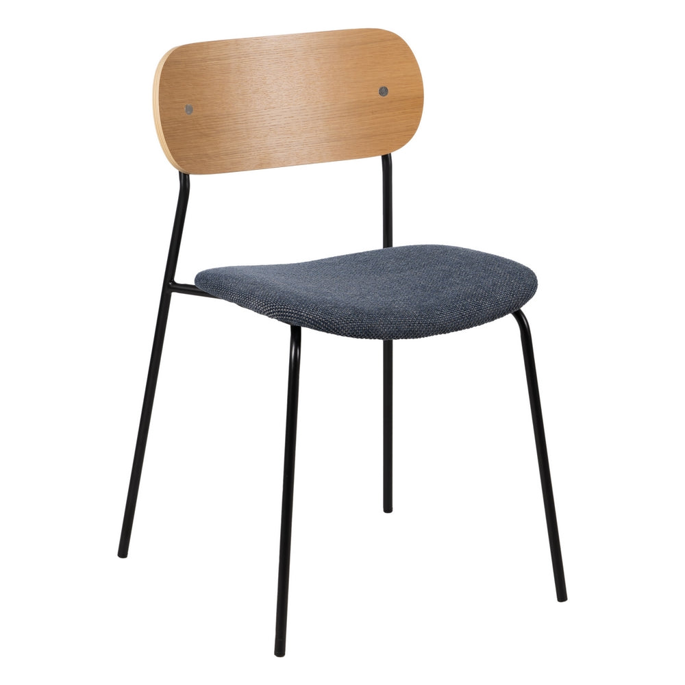 CHAIR NATURAL-BLUE FABRIC-METAL LIVING ROOM 49 X 53 X 80 CM