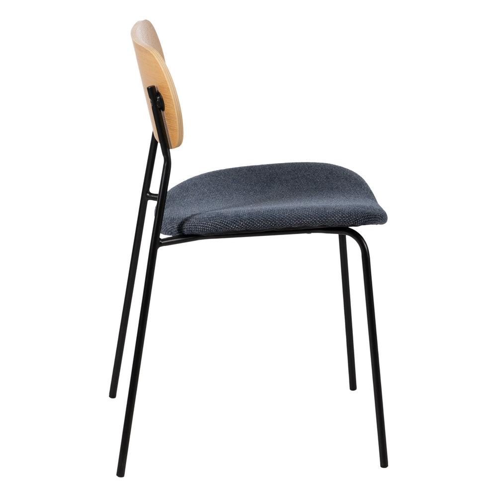 CHAIR NATURAL-BLUE FABRIC-METAL LIVING ROOM 49 X 53 X 80 CM