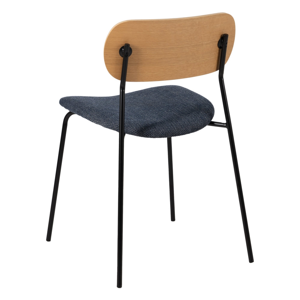 CHAIR NATURAL-BLUE FABRIC-METAL LIVING ROOM 49 X 53 X 80 CM
