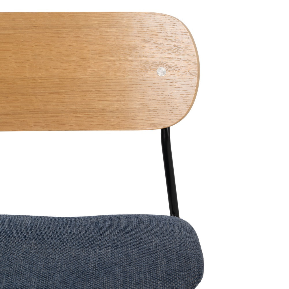 CHAIR NATURAL-BLUE FABRIC-METAL LIVING ROOM 49 X 53 X 80 CM