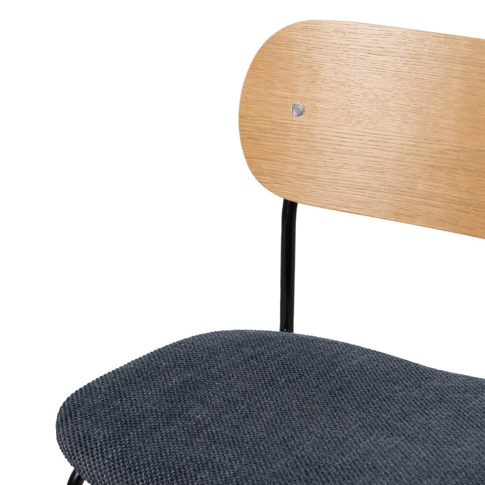 CHAIR NATURAL-BLUE FABRIC-METAL LIVING ROOM 49 X 53 X 80 CM