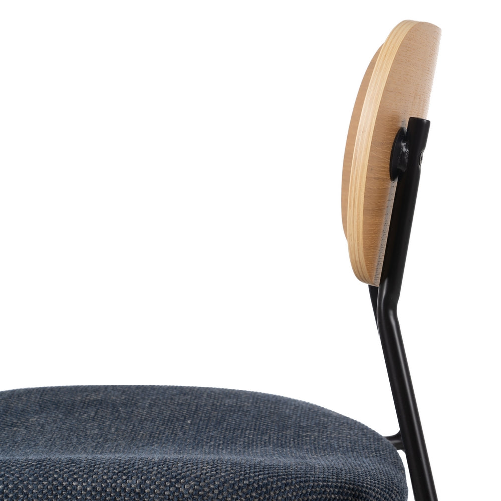 CHAIR NATURAL-BLUE FABRIC-METAL LIVING ROOM 49 X 53 X 80 CM