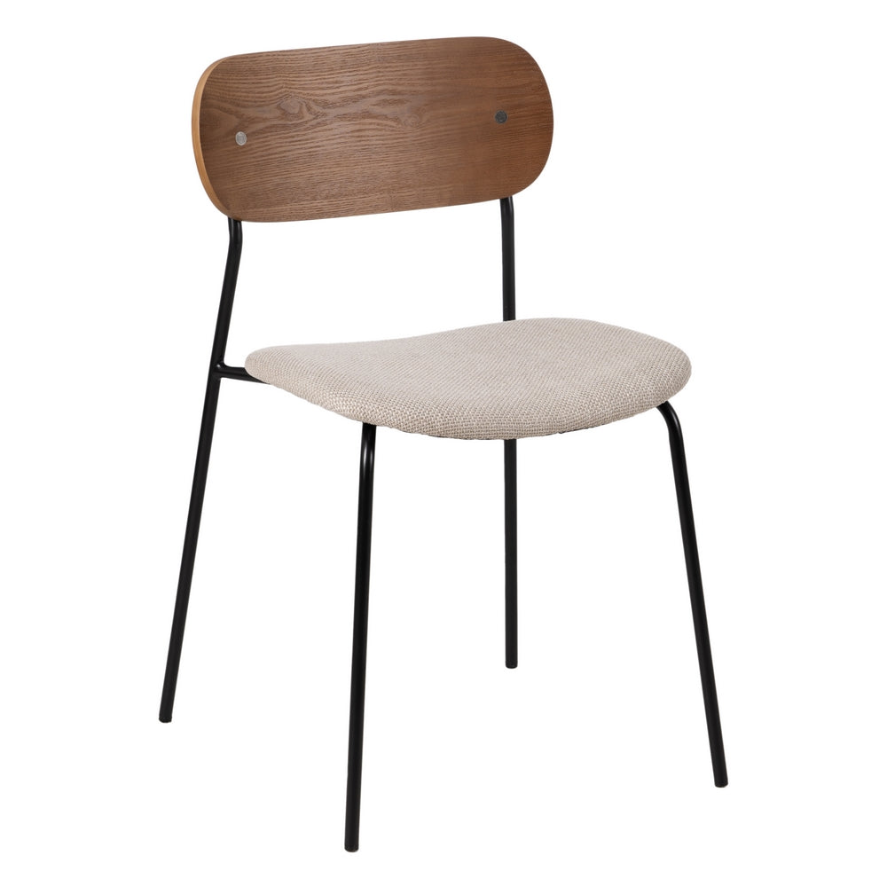 BROWN-CREAM CHAIR FABRIC-METAL LIVING ROOM 49 X 53 X 80 CM