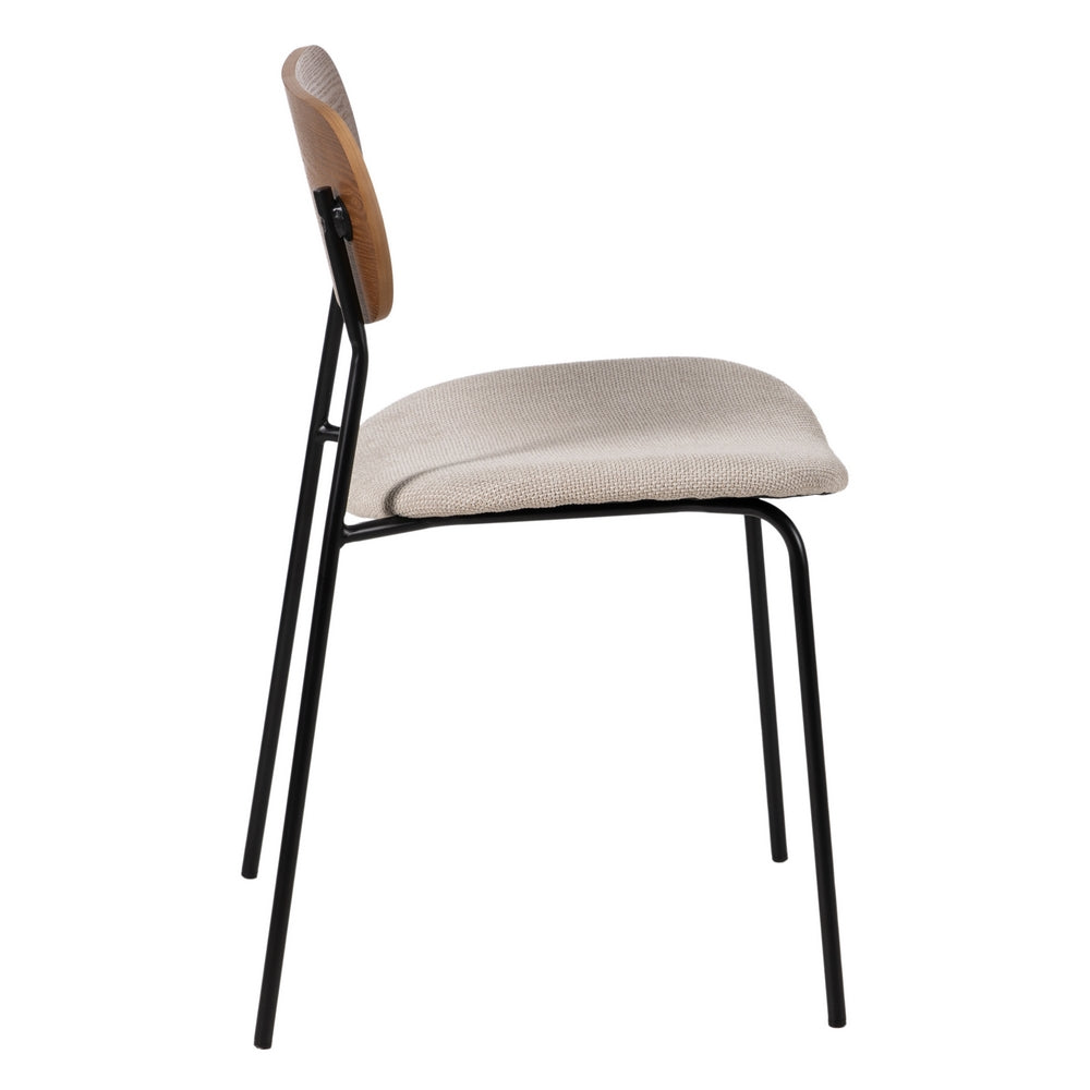 BROWN-CREAM CHAIR FABRIC-METAL LIVING ROOM 49 X 53 X 80 CM