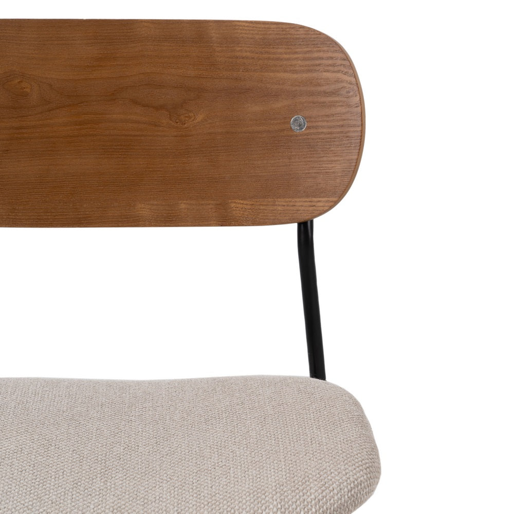 BROWN-CREAM CHAIR FABRIC-METAL LIVING ROOM 49 X 53 X 80 CM