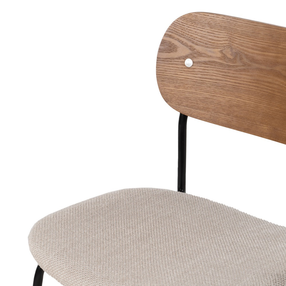 BROWN-CREAM CHAIR FABRIC-METAL LIVING ROOM 49 X 53 X 80 CM