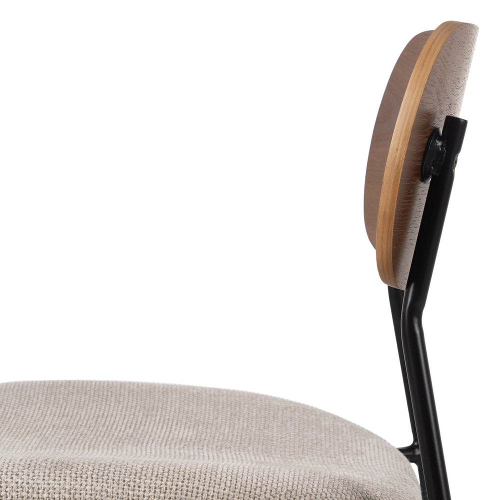 BROWN-CREAM CHAIR FABRIC-METAL LIVING ROOM 49 X 53 X 80 CM