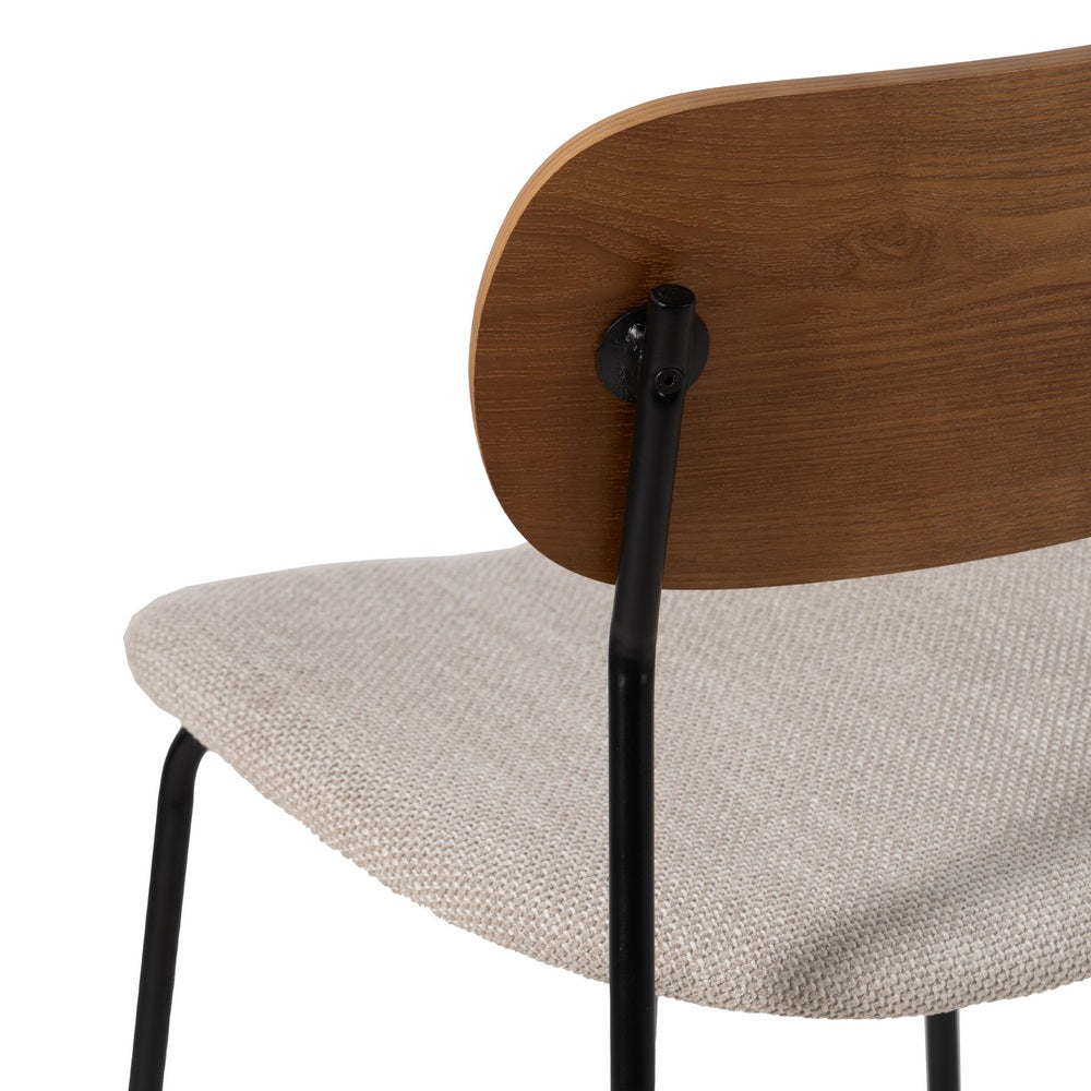 BROWN-CREAM CHAIR FABRIC-METAL LIVING ROOM 49 X 53 X 80 CM