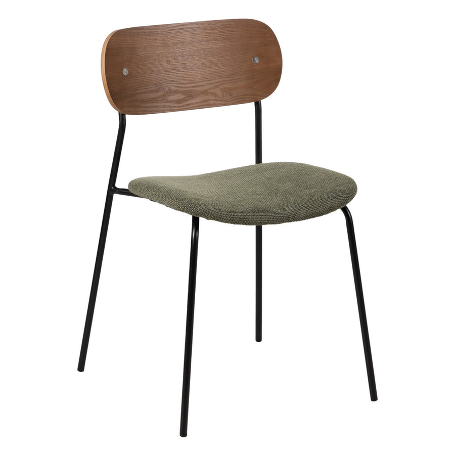 SILLA MARRÓN-VERDE TEJIDO-METAL SALÓN 49 X 53 X 80 CM
