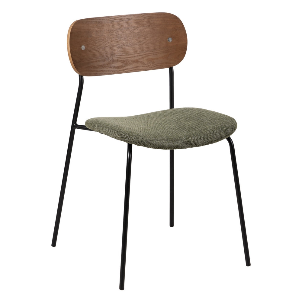 CHAIR BROWN-GREEN FABRIC-METAL LIVING ROOM 49 X 53 X 80 CM