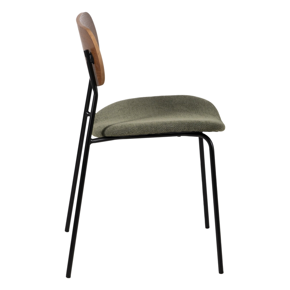 CHAIR BROWN-GREEN FABRIC-METAL LIVING ROOM 49 X 53 X 80 CM