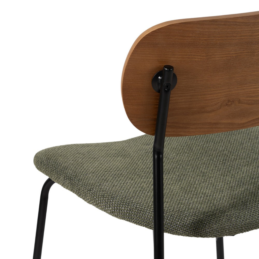 CHAIR BROWN-GREEN FABRIC-METAL LIVING ROOM 49 X 53 X 80 CM