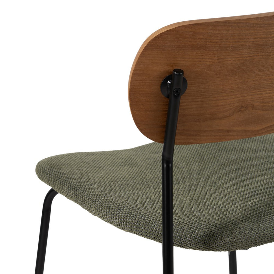 SILLA MARRÓN-VERDE TEJIDO-METAL SALÓN 49 X 53 X 80 CM
