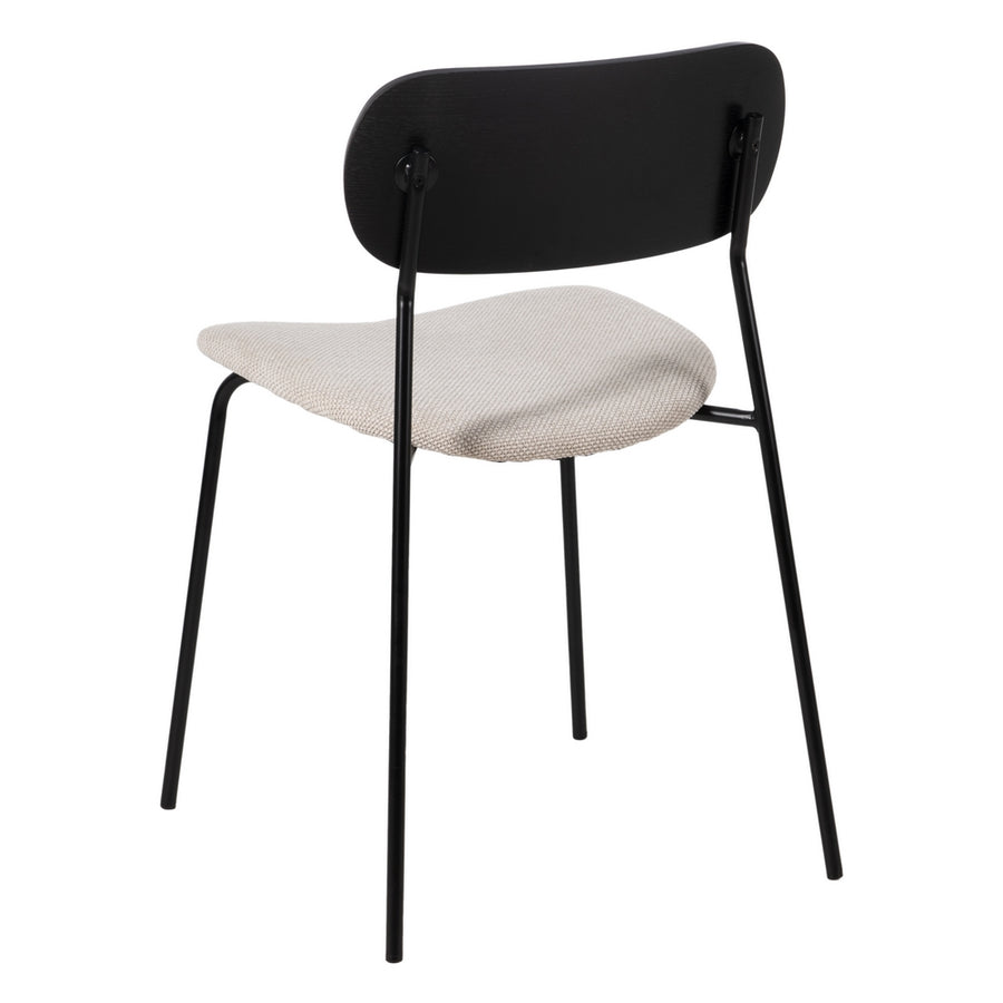 SILLA NEGRO-BLANCO TEJIDO-METAL SALÓN 49 X 53 X 80 CM