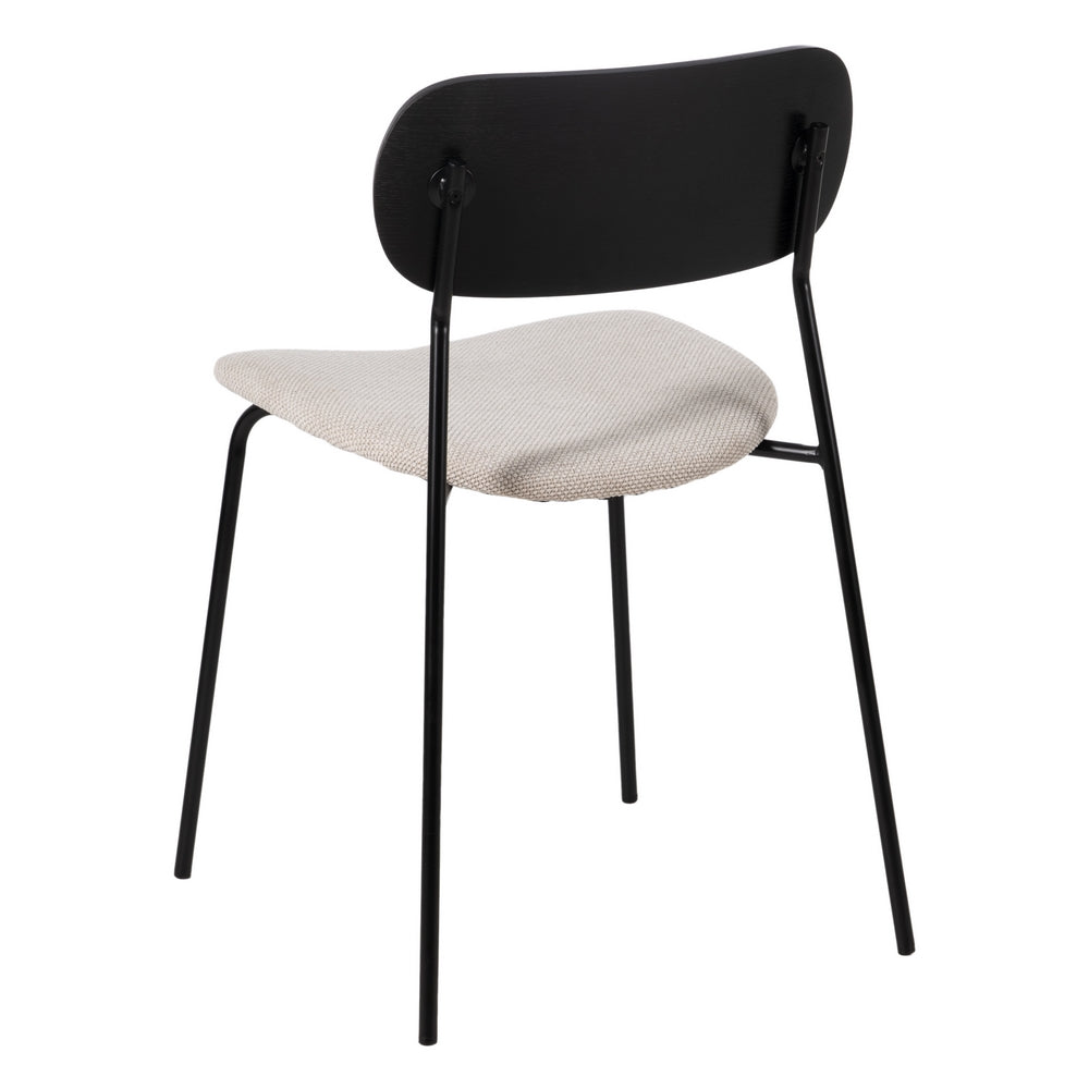 SILLA NEGRO-BLANCO TEJIDO-METAL SALÓN 49 X 53 X 80 CM