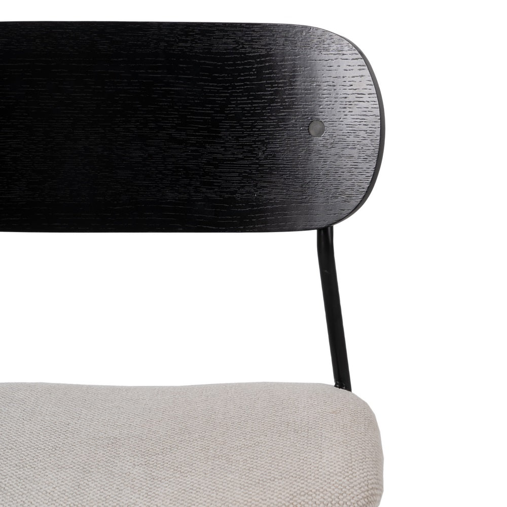 SILLA NEGRO-BLANCO TEJIDO-METAL SALÓN 49 X 53 X 80 CM