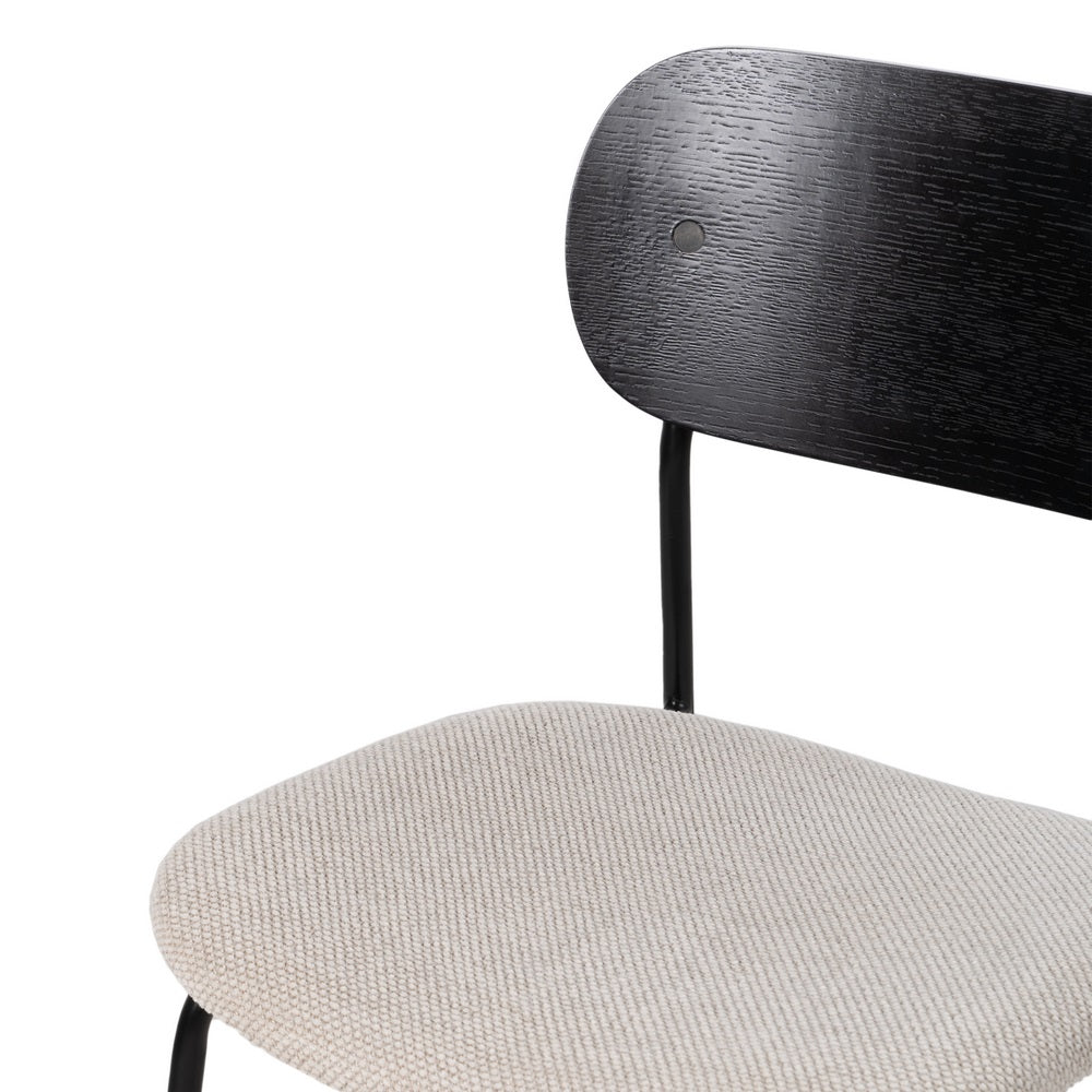 SILLA NEGRO-BLANCO TEJIDO-METAL SALÓN 49 X 53 X 80 CM