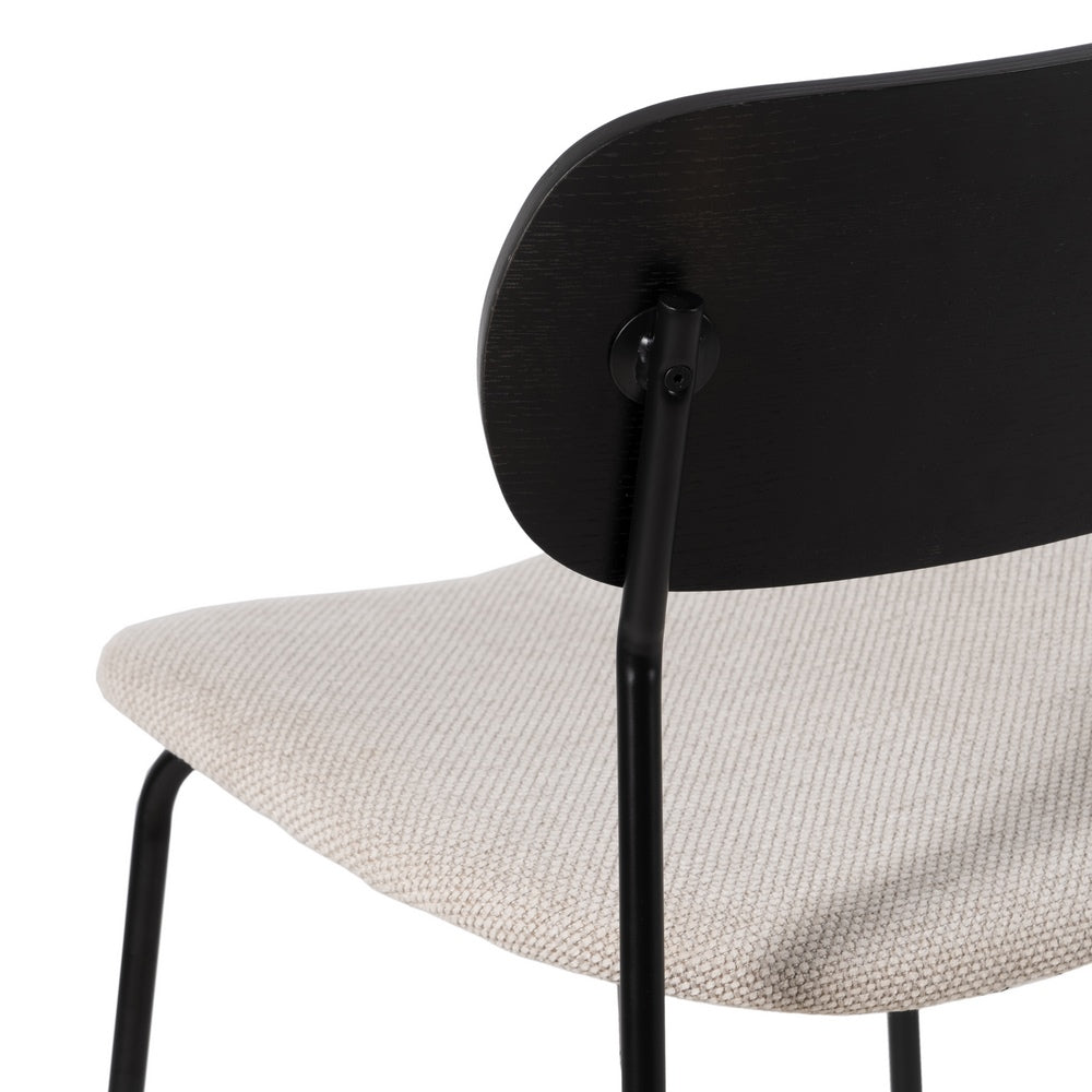 SILLA NEGRO-BLANCO TEJIDO-METAL SALÓN 49 X 53 X 80 CM