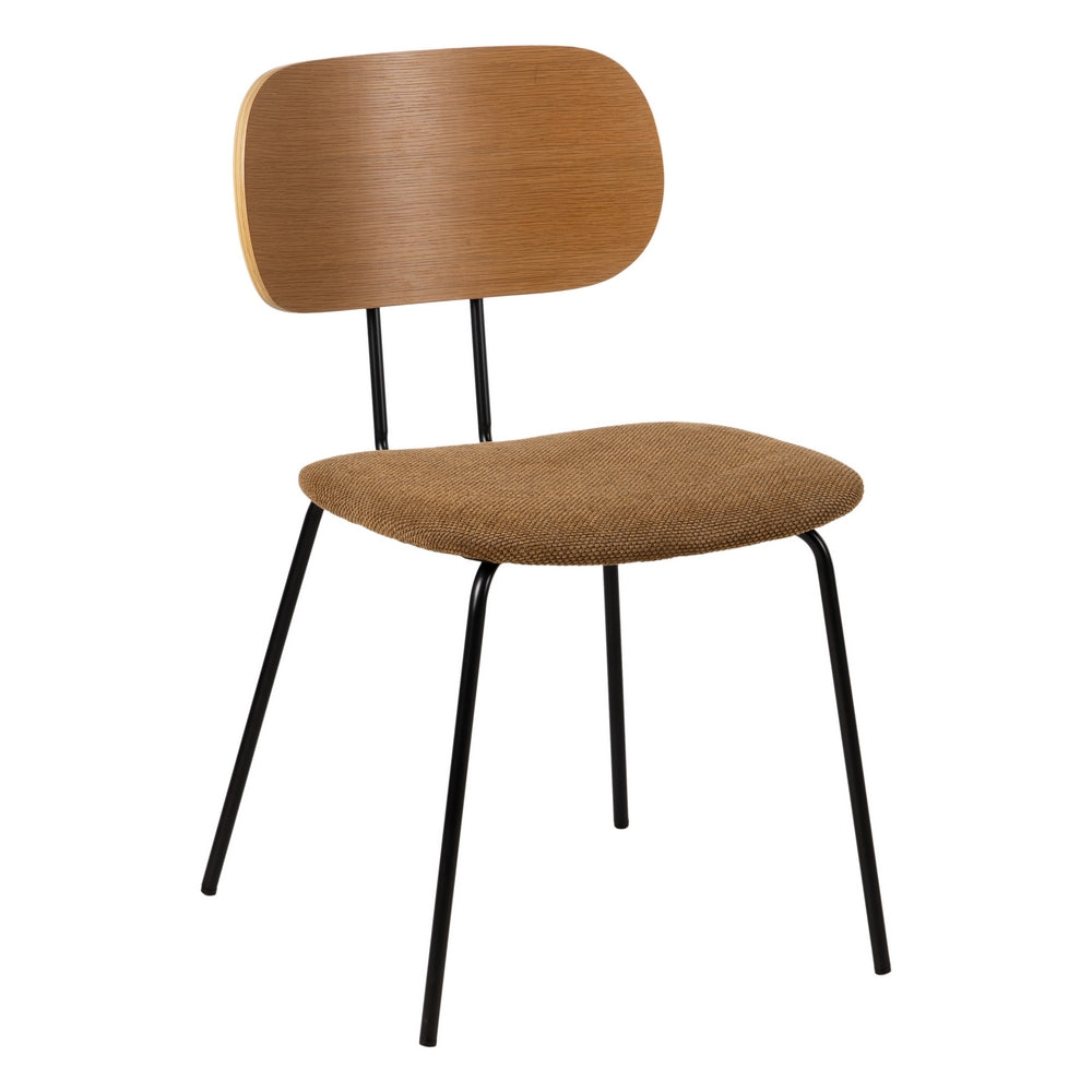 SILLA NATURAL-MARRÓN TEJIDO-METAL SALÓN 48 X 55 X 82,50 CM