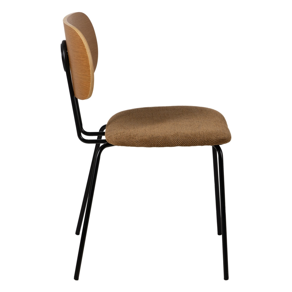 SILLA NATURAL-MARRÓN TEJIDO-METAL SALÓN 48 X 55 X 82,50 CM