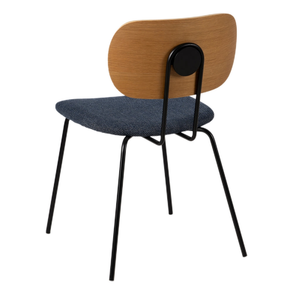 SILLA NATURAL-AZUL TEJIDO-METAL SALÓN 48 X 55 X 82,50 CM