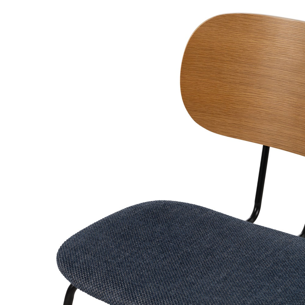 SILLA NATURAL-AZUL TEJIDO-METAL SALÓN 48 X 55 X 82,50 CM
