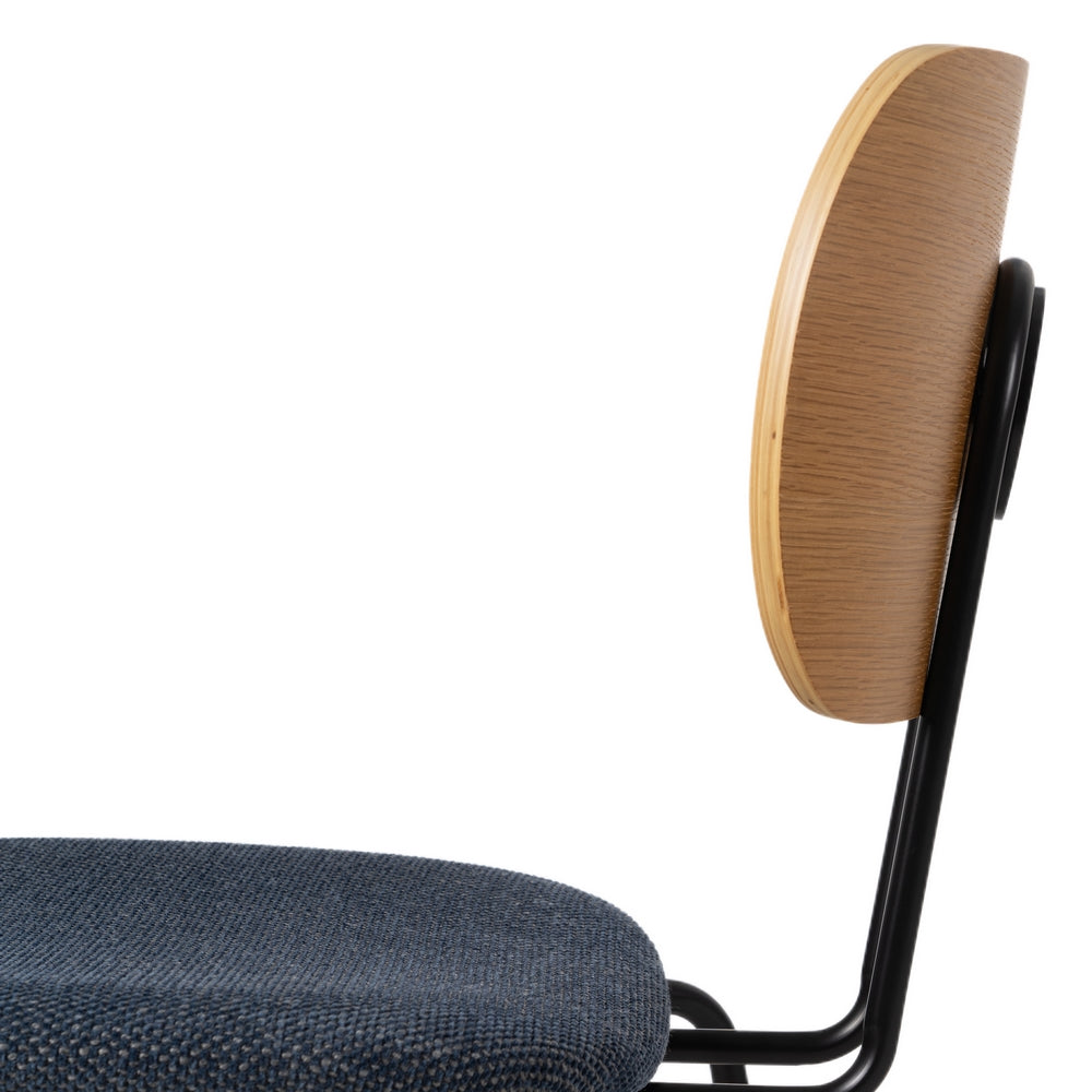 SILLA NATURAL-AZUL TEJIDO-METAL SALÓN 48 X 55 X 82,50 CM