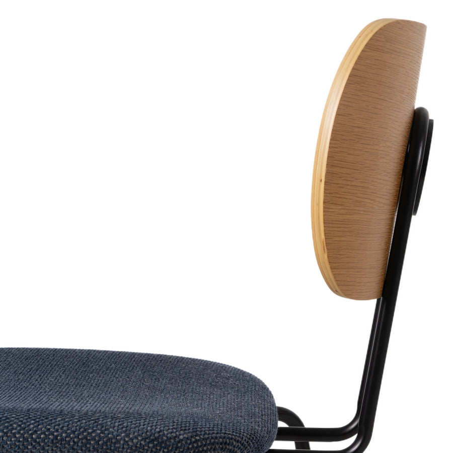 SILLA NATURAL-AZUL TEJIDO-METAL SALÓN 48 X 55 X 82,50 CM