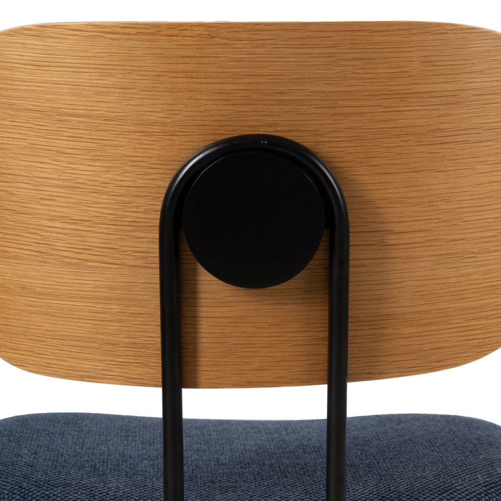 SILLA NATURAL-AZUL TEJIDO-METAL SALÓN 48 X 55 X 82,50 CM