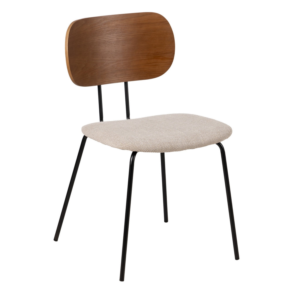 SILLA MARR�N-CREMA TEJIDO-METAL SAL�N 48 X 55 X 82,50 CM