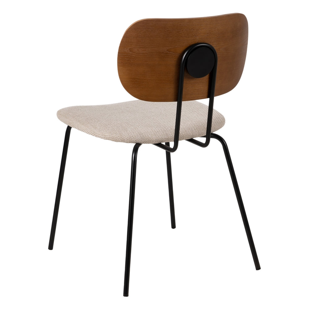 SILLA MARRÓN-CREMA TEJIDO-METAL SALÓN 48 X 55 X 82,50 CM