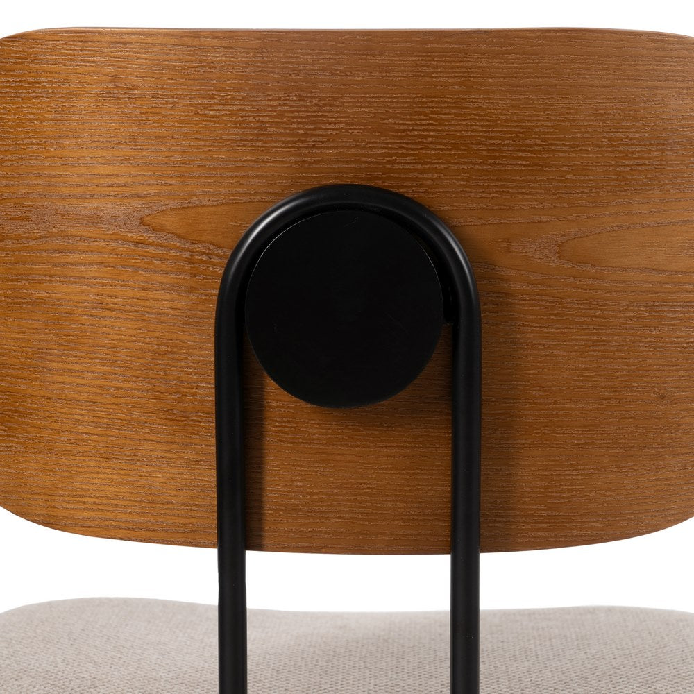 SILLA MARRÓN-CREMA TEJIDO-METAL SALÓN 48 X 55 X 82,50 CM