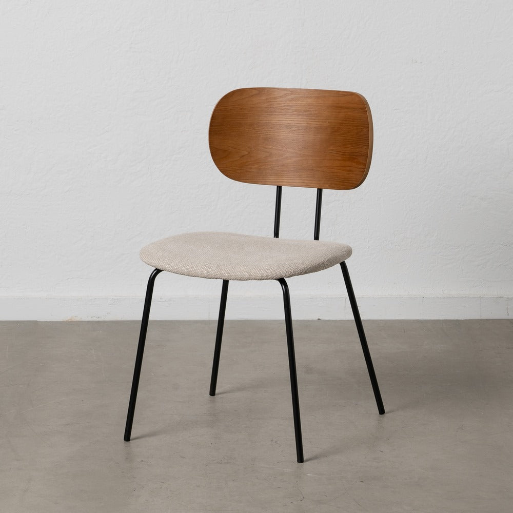 SILLA MARR�N-CREMA TEJIDO-METAL SAL�N 48 X 55 X 82,50 CM