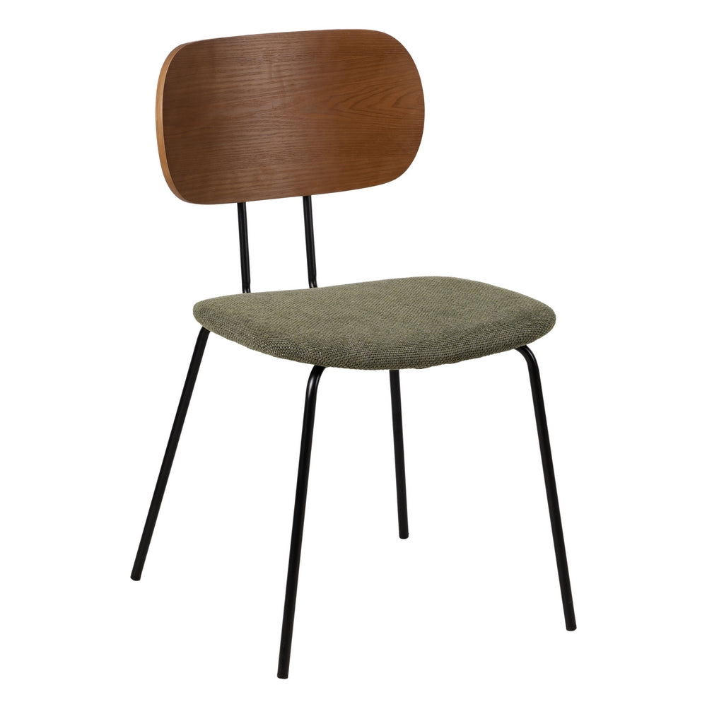 SILLA MARRÓN-VERDE TEJIDO-METAL SALÓN 48 X 55 X 82,50 CM